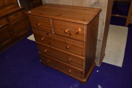 A modern pine chest of two over three drawers, approx width 80cm