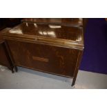 A vintage oak and ply bedding box, width approx. 96cm