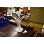 A white mid century angle poise lamp by Herbert Terry and Sons Redditch