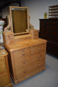 A mid century dressing table chest of two over three drawers W90cm x H165cm x D50cm