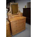 A mid century dressing table chest of two over three drawers W90cm x H165cm x D50cm