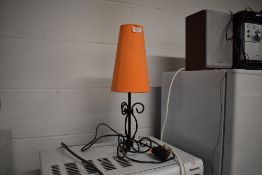 A metal based table lamp