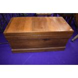 A traditional stripped bedding box having integral drawers, dimensions approx. W97 H47 D47cm