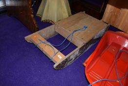 A plywood toboggan/sledge