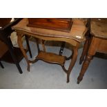 A satin wood cabriole legged side or hall table W70cm x D44cm x 70cm