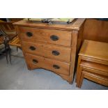 A set of three drawers in stripped pine H80cm x W80cm x D46cm