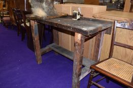 A traditional work bench of small proportions, length approx. 108cm