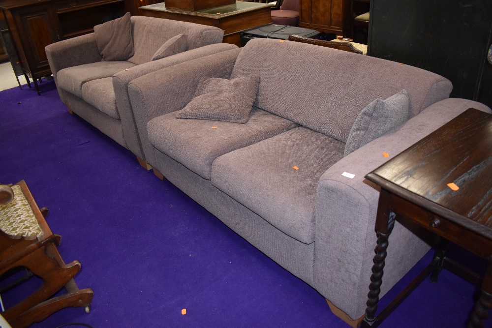 A pair of nice quality modern settees, approx width 160cm, probably Ikea