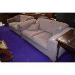 A pair of nice quality modern settees, approx width 160cm, probably Ikea