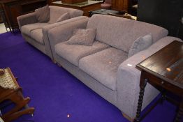 A pair of nice quality modern settees, approx width 160cm, probably Ikea
