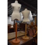 Two mounted mannequins, female torsos