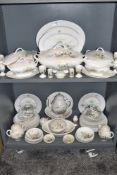 A large part tea and dinner service in a Japanese porcelain having RR monogram 77 pieces in total