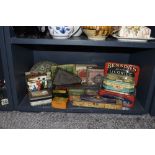 A selection of vintage and antique advertising promotional tins including pressed examples and