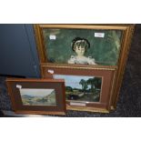 A selection of framed and glazed prints including Constable interest