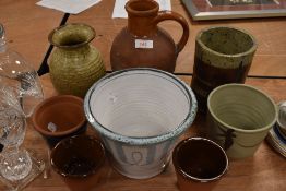 A selection of ceramics and studio pottery including terracotta and mid century styles