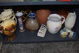 A selection of ceramics and pottery including terracotta jugs and Chinese export vase AF