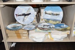 A selection of ceramic display plates with RAF aviation interest Royal Doulton Heroes of the Sky