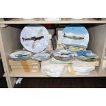 A selection of ceramic display plates with RAF aviation interest Royal Doulton Heroes of the Sky