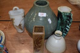 A selection of ceramics and studio pottery including mid century styles