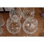 A selection of four clear cut crystal glasses by Waterford in good condition