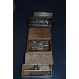 A selection of medical Record Hyperdermic syringe or needles with box and cases