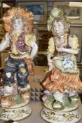 A pair of impressive large standing statuette figures by Cappo De Monte approx 70cm