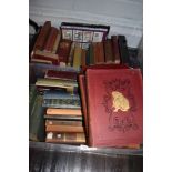 Two boxes of interesting books including three 1920s Punch books, novels and more.