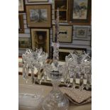 A clear cut crystal Waterford glass lustre droplet table centre candelabra in good condition all