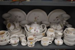 A selection of dinner and tea wares by Runtons pottery Mckering N. Yorks most pieces having signs of