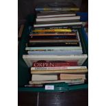 A selection of text and reference books including art painting and abstract interest