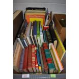 A large selection of varied books including novels, autobiographies, tennis programmes and more.