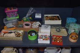 A selection of jewellery makers and craft beads including glass ceramic and early plastic types