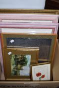 A selection of prints and picture frames including original mixed medium still life by Hannah Capp