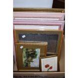 A selection of prints and picture frames including original mixed medium still life by Hannah Capp