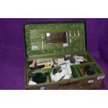 A Victorian sewing or haberdashery set having lined and compartmental inner with lots of original