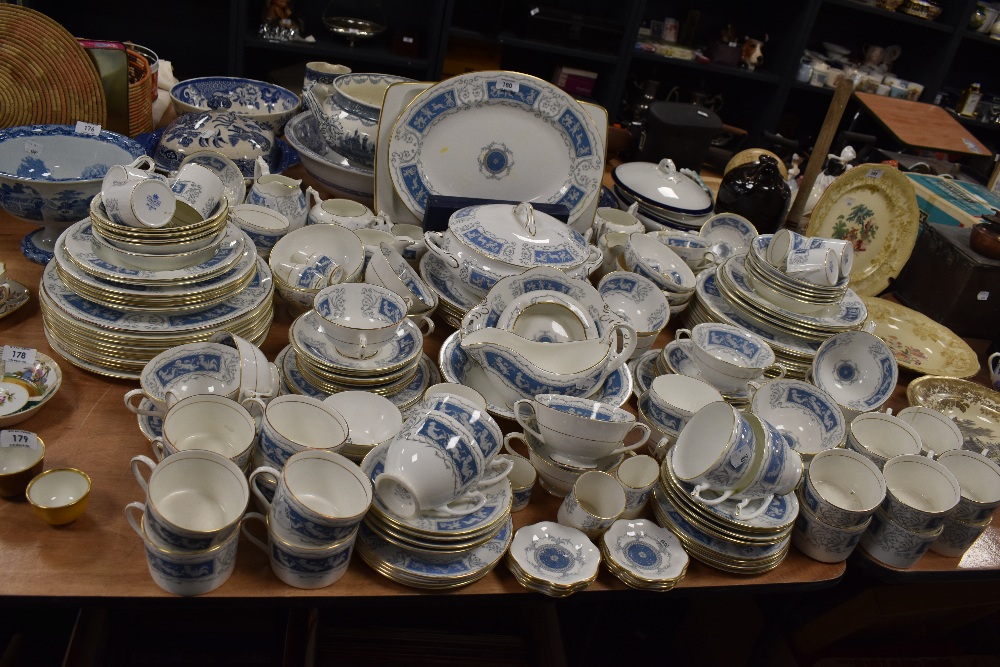 An extensive part tea dinner and coffee service by Coalport in the Revelry design little wear to