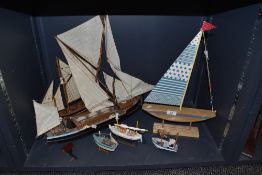 A selection of model sailing boats and similar