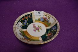 a hard paste porcelain pin dish decorated and bearing JR mark to base German Dresden style