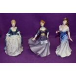 A selection of Royal Doulton figurines including Jacqueline and For You