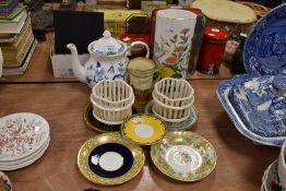 A selection of modern and similar ceramics including Grafton Dynasty tea pot and Aynsley saucers