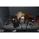 A selection of photographic equipment and cameras including Kodak and Brownie