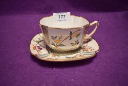 An exquisite tea cup and saucer set by Spode Copeland Pt no 3112 both pieces very good