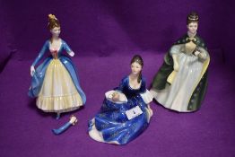 A selection of Royal Doulton figurines including premiere and Rosalind