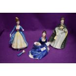 A selection of Royal Doulton figurines including premiere and Rosalind