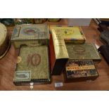 A selection of cigar and cigarette smokers humidors