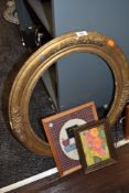 An antique gilt and gesso oval frame and similar