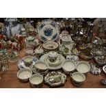 A large selection of ceramics by Masons including part tea service ginger jar and water jugs