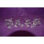 A selection of Swarovski crystal glass swan figures