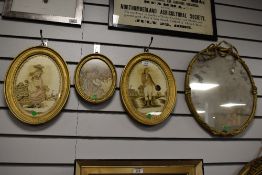 Three finely detailing and executed needle works in period frames possibly circa 1780 and gild