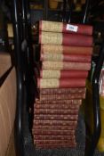 A selection of text and reference books including Pocket Library and Sir Walter Scott interest